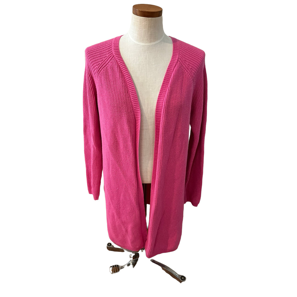 525 America Hot Pink Open-Front Knit Cardigan